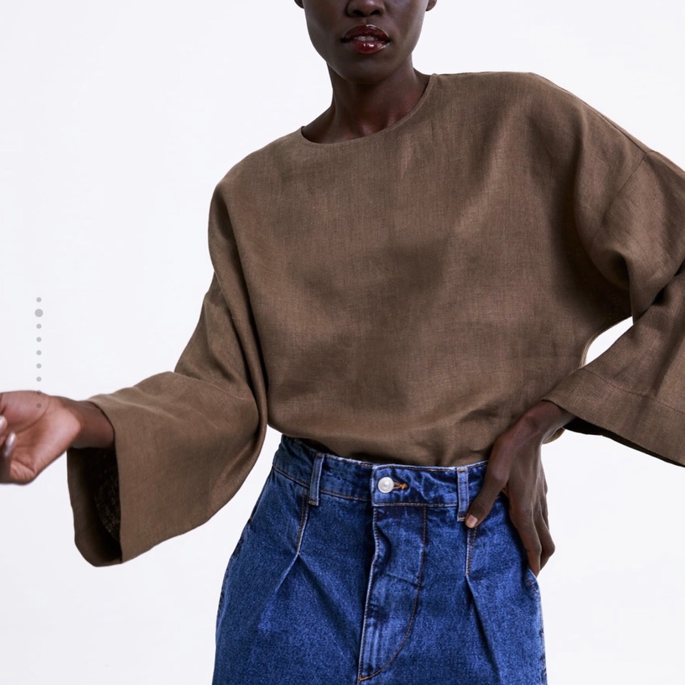 🆕 HOST PICK Zara: 100%  linen oversized shirt; XXL.